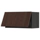 Ikea METOD: dark brown wooden kitchen shelf, flat top with angled front, solid wood edging.