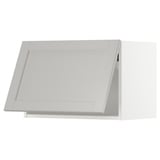 Modern white METOD kitchen cabinet, rectangular shape, flat panel design.