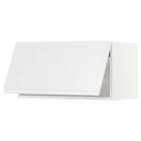 A white, modern kitchen cabinet from the METOD system, featuring high gloss and sleek, minimalist design.