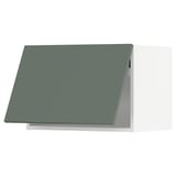 Modern kitchen cabinet, angled greenish-grey METOD series.