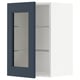 Modern kitchen cabinet: METOD with blue glass door, rectangular shape, sleek design.