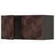 Modern dark brown kitchen unit with chevron pattern, featuring open door, part of ikeas METOD system.