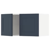 Blue METOD kitchen cabinet with square door.