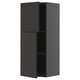Black kitchen cabinet with two doors, sleek modern design, sturdy frame, and adjustable shelf.