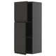 A METOD kitchen cabinet in matte black with a sleek, modern design and adjustable shelves.