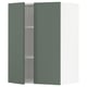METOD kitchen wall unit in greenish-grey with adjustable shelves.