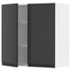 A modern black wall cabinet from the METOD kitchen system, with a sleek matte finish and integrated handles.