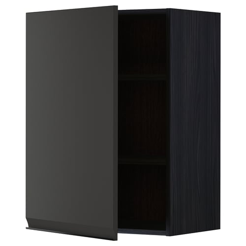 METOD wall cabinet, black, rectangular, modern design.