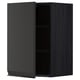 METOD kitchen cabinet in matte black with adjustable shelf and integrated handle.