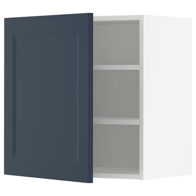 Open ikea METOD blue cabinet