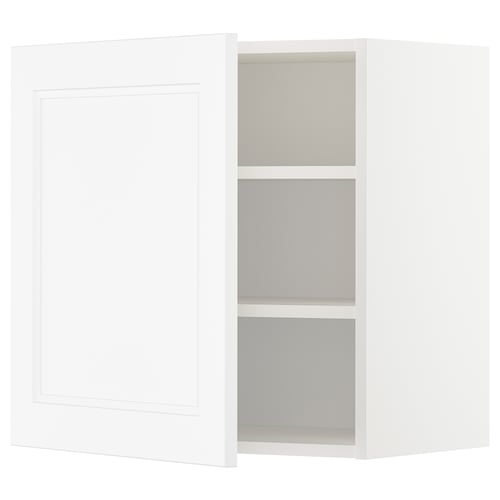 White METOD cabinet with adjustable shelves.