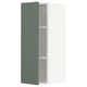 METOD kitchen wall cabinet, grey-green, modern, rectangular, with open shelf.