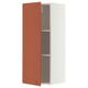 METOD Wall cabinet with shelves, white/Terrsjö red-brown wave pattern, 40x100 cm