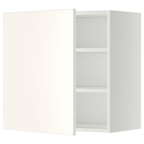 METOD kitchen cabinet in white. Square shape, two open shelves.