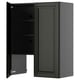 Modern dark gray METOD wall cabinet with adjustable shelves and beveled doors.