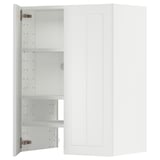 A white METOD kitchen cabinet with adjustable shelves and reversible door.