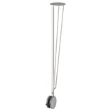 MITTCIRKEL desk leg, silver metal with castor, simple sleek design, adjustable height, strong epoxy finish.