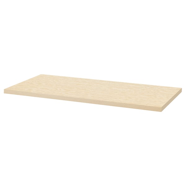 MITTCIRKEL: light rectangular wooden tabletop with pre-drilled holes, sleek edge band, and honeycomb paper filling.