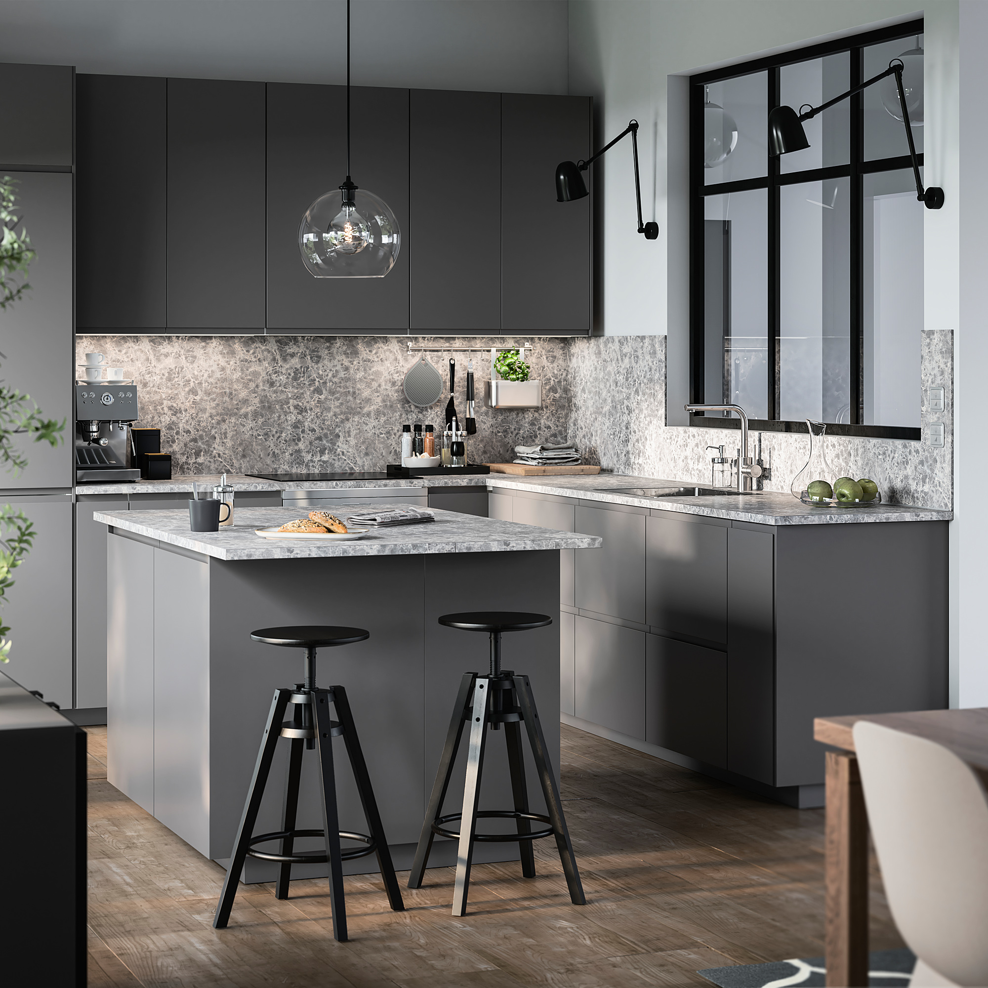 MITTLED LED kitchen worktop lighting strip, dimmable aluminiumcolour