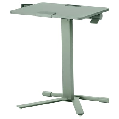 MITTZON height-adjustable green desk, movable, tiltable, metal base, for work or presentations.