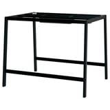 Black metal MITTZON work table with cable management, sleek design.