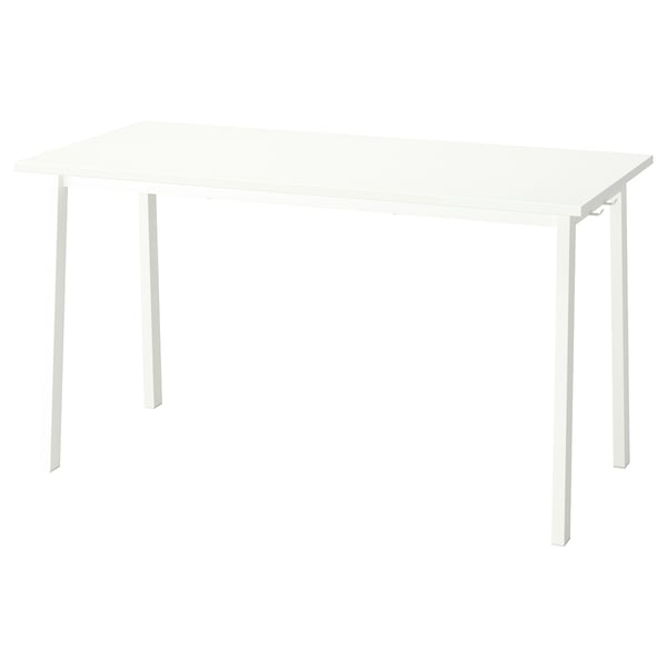 MITTZON white metal desk, rectangular, simple design, ideal for space-saving.