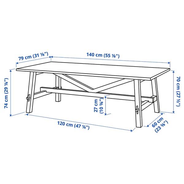 Illustration with measurements for the product: MÖCKELBY.