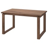 A brown MÖRBYLÅNGA dining table with a thick oak veneer top and solid wood legs, featuring a simple, rectangular design.