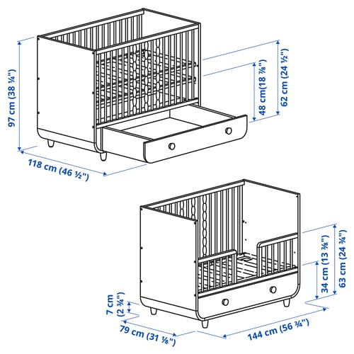 Illustration with measurements for the product: MYLLRA.