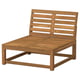 NÄMMARÖ outdoor chair, light brown, wood, rectangular, slatted back & seat.