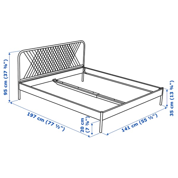NESTTUN Bed frame, white, Lönset, Standard Double IKEA