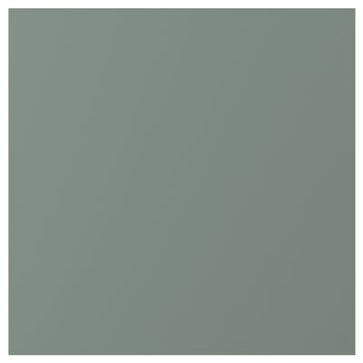 Square NICKEBO panel in grey-green, smooth foil finish.