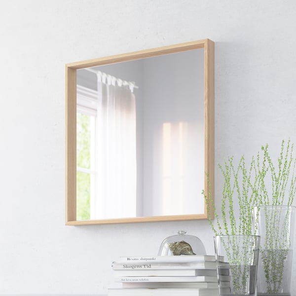 NISSEDAL Mirror, white stained oak effect, 65x65 cm IKEA Ireland