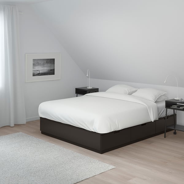 nordli bed frame with storage anthracite 140x200 cm ikea ireland