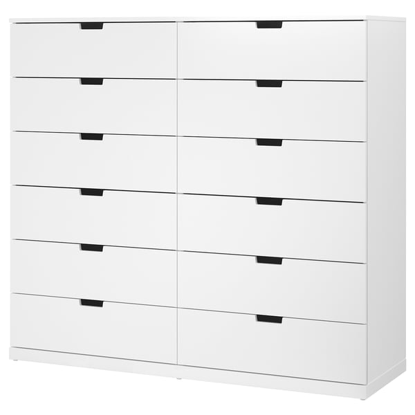 A white NORDLI chest with six drawers, designed for modern and versatile storage solutions.