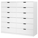 A white NORDLI chest with six drawers, designed for modern and versatile storage solutions.