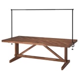 NORRMANSÖ acacia outdoor table with metal decorating rod.