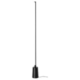 OBEGRÄNSAD black modern floor lamp with slim led tube, adjustable light intensity.