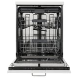 ÖSTVEDA dishwasher, white, stainless steel, three-tier racks, adjustable, quiet.