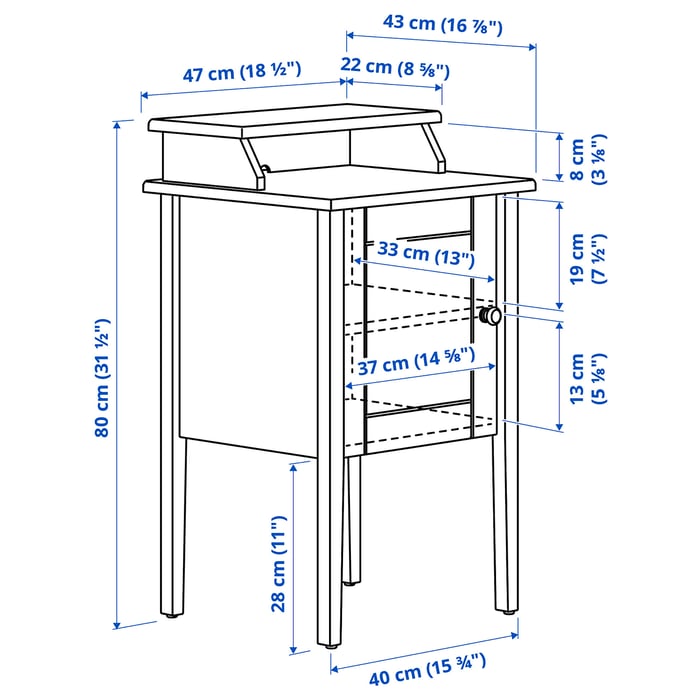 OLDERDALEN bedside table, greygreen/pine, 47x43 cm IKEA Ireland