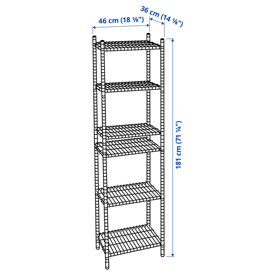 OMAR 1 shelf section, 46x36x181 cm IKEA Ireland