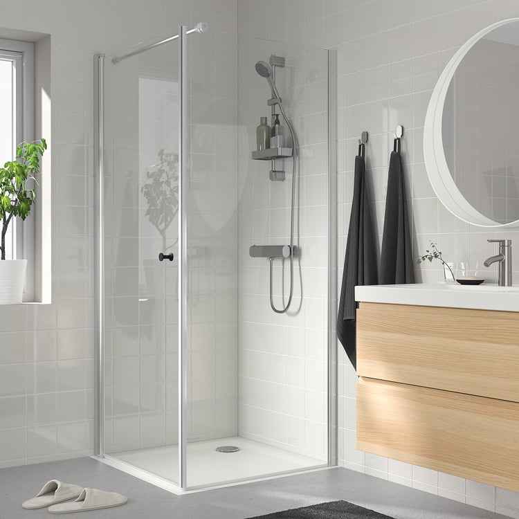 OPPEJEN / FOTINGEN corner shower with tray, 90x90x205 cm IKEA Ireland