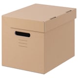 PAPPIS storage box, brown, recycled cardboard, rectangular, simple design for file storage.