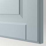 Close-up of smooth, light blue PAX wardrobe corner, showcasing quality finish and clean edges.