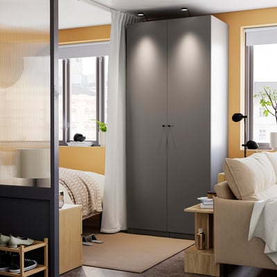 PAX / FORSAND Wardrobe combination, dark grey/dark grey, 100x60x236 cm