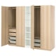 PAX / FORSAND Wardrobe combination, white stained oak effect white stained oak effect/white, 200x60x201 cm