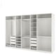 Option: White PAX walk-in closet with shelves, drawers, hangers.