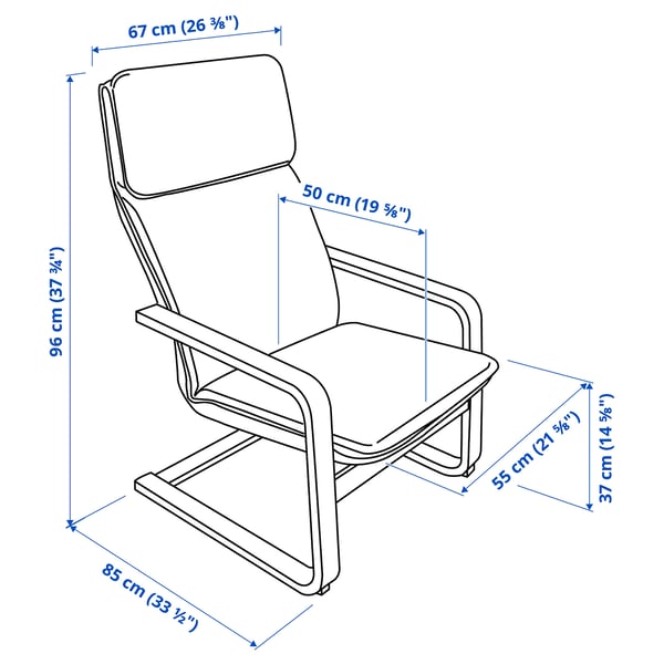 Illustration with measurements for the product: PELLO.