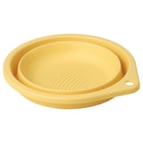 PEPPRIG yellow plastic foldable basin, round with grooved bottom, compact design.