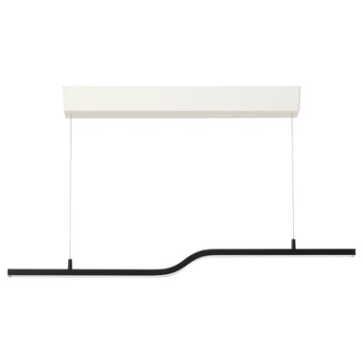 PILSKOTT pendant lamp: sleek black metal with bent led, modern minimalist design.